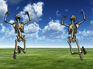 Image showing Jumping Skeletons