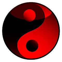 Image showing ying yang shadow red