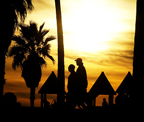 Image showing Couple at sunset