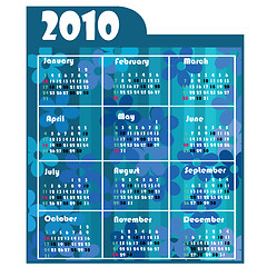 Image showing floral calendar for 2010