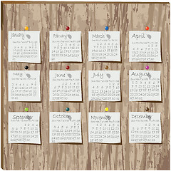 Image showing Calendar paper on wood