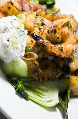 Image showing grilled lemon grass shrimp thai food