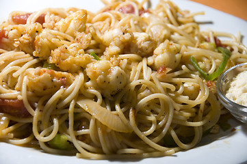 Image showing lobster spaghetti as photographed in nicaragua