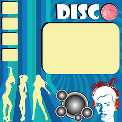 Image showing Disco flyer with club girls 