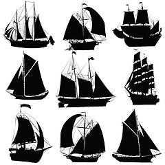 Image showing Sailing ships collection