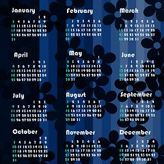 Image showing dark floral background calendar