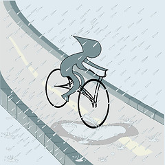 Image showing Biker in the rain