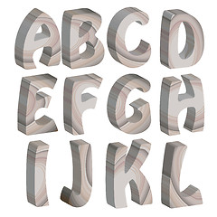 Image showing 3D wooden letters of the alphabet