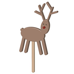 Image showing Christmas raindeer chocolate on a stick