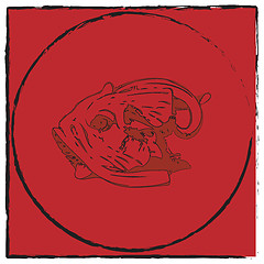 Image showing Fish head emblem