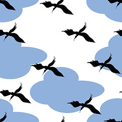 Image showing Birds and clouds