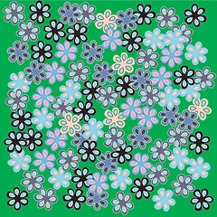 Image showing flowers on green