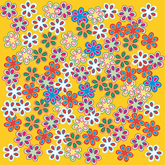 Image showing flowers on yellow