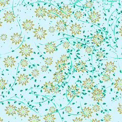 Image showing cyan flowers and wines