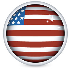 Image showing American flag button
