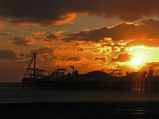 Image showing Brighton Pier at Sunset