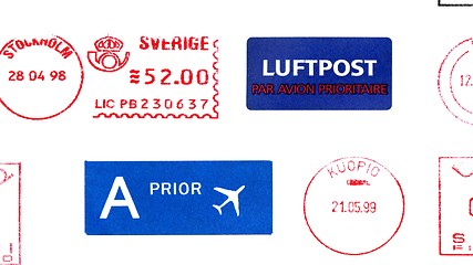 Image showing Postage meters stamps