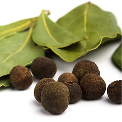 Image showing bay leafs and black pepper