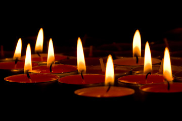 Image showing flaming candles