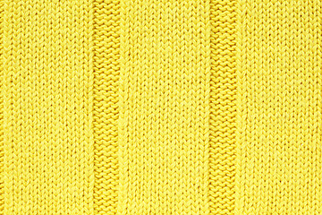 Image showing Yellow knitted fabric textured background