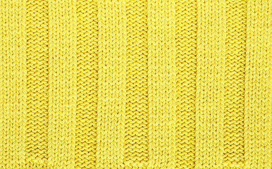 Image showing Yellow knitted fabric textured background