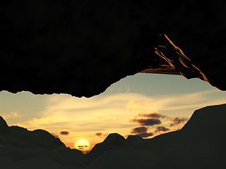 Image showing Underground Cave With Sky