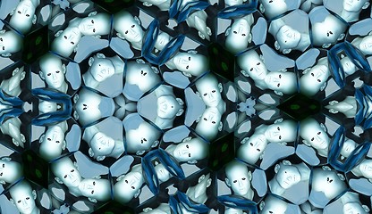 Image showing Seamless Pattern Of Heads In Cells