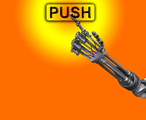 Image showing Robot Hand Pushing Button