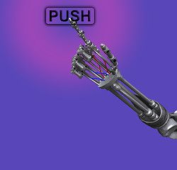 Image showing Robot Hand Pushing Button