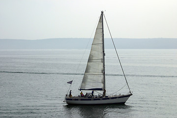 Image showing evening, yacht
