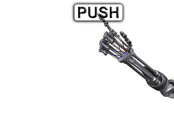 Image showing Robot Hand Pushing Button