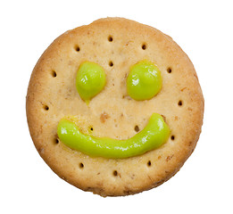 Image showing Biscuit with smiley face