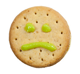 Image showing Biscuit with sad face