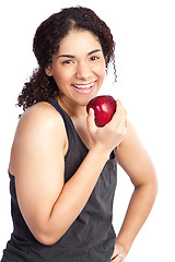 Image showing Woman with apple