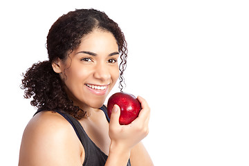 Image showing Woman with apple