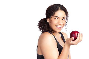 Image showing Woman with apple