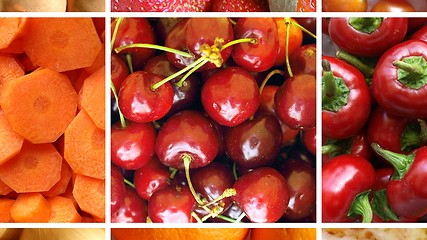 Image showing Red food collage