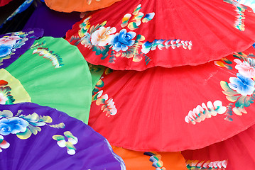 Image showing Hand painted umbrellas in Thailand