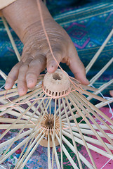 Image showing Production of wooden umbrella frame