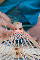 Image showing Production of wooden umbrella frame