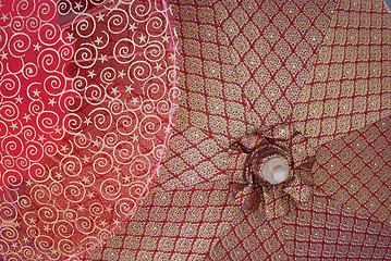 Image showing Umbrellas with traditional Thai patterns.