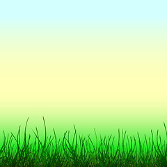Image showing Abstract light background with green grass