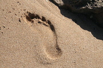 Image showing Footprint in Sand