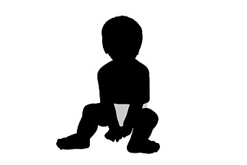 Image showing Toddler Silhouette Illustration