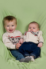 Image showing Baby Boys in Winter Clothes