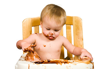 Image showing Messy Baby Boy Isolated