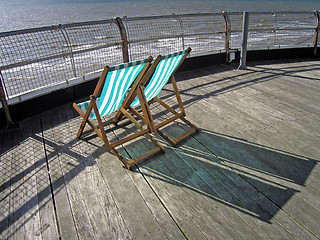 Image showing Deckchairs