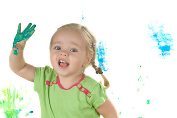 Image showing A little girl in studio