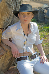 Image showing Woman-cowboy