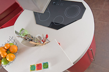 Image showing Red modern kitchen